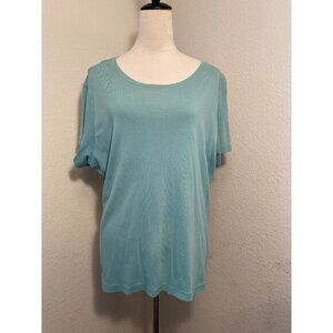 Women's Teal Short Sleeved Pullover‎ Blouse Tee Size 2X